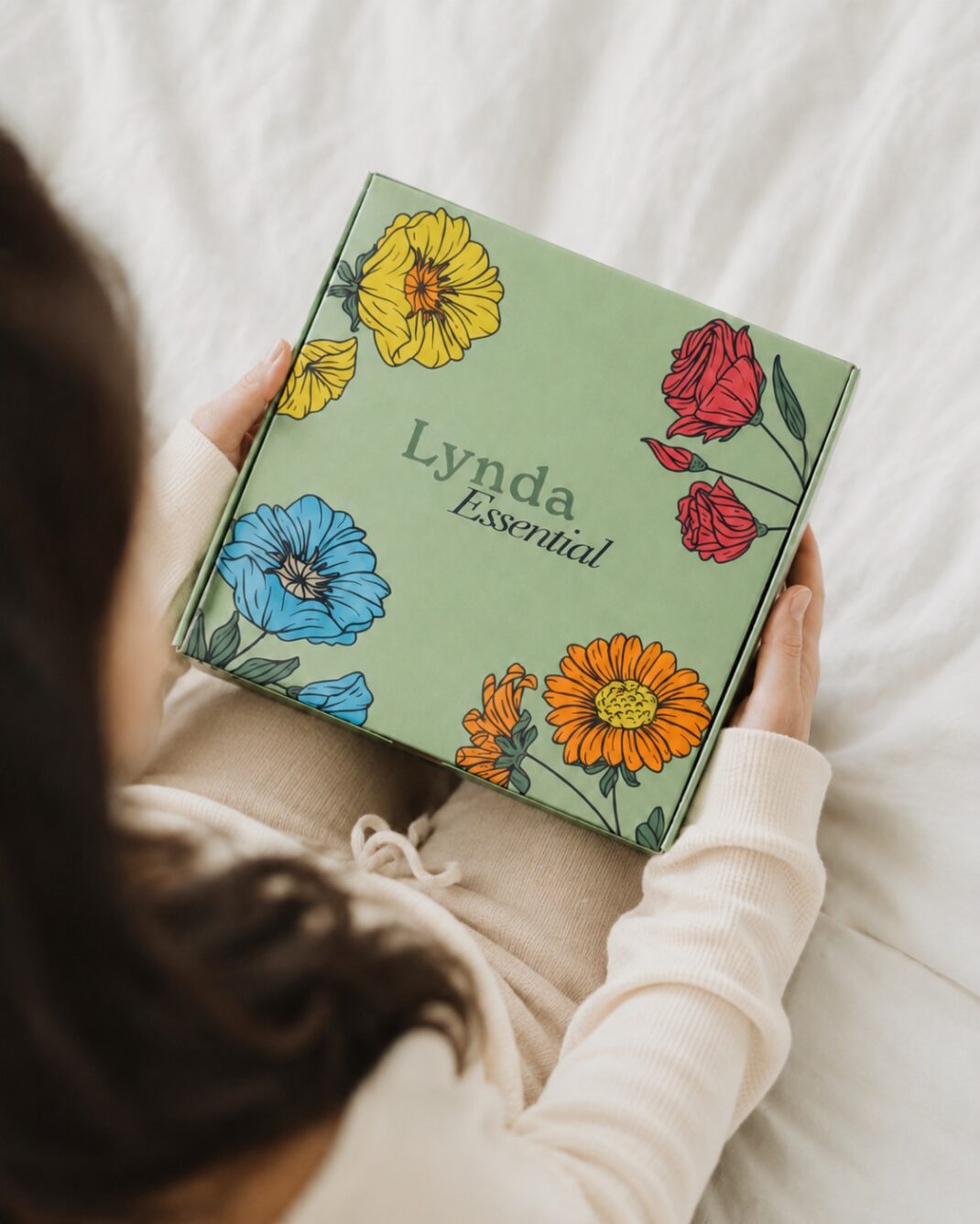 Donna che tiene tra le mani il LYNDA Essential Kit