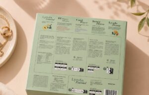 Retro della confezione LYNDA Essential Kit con ingredienti e modo d'uso