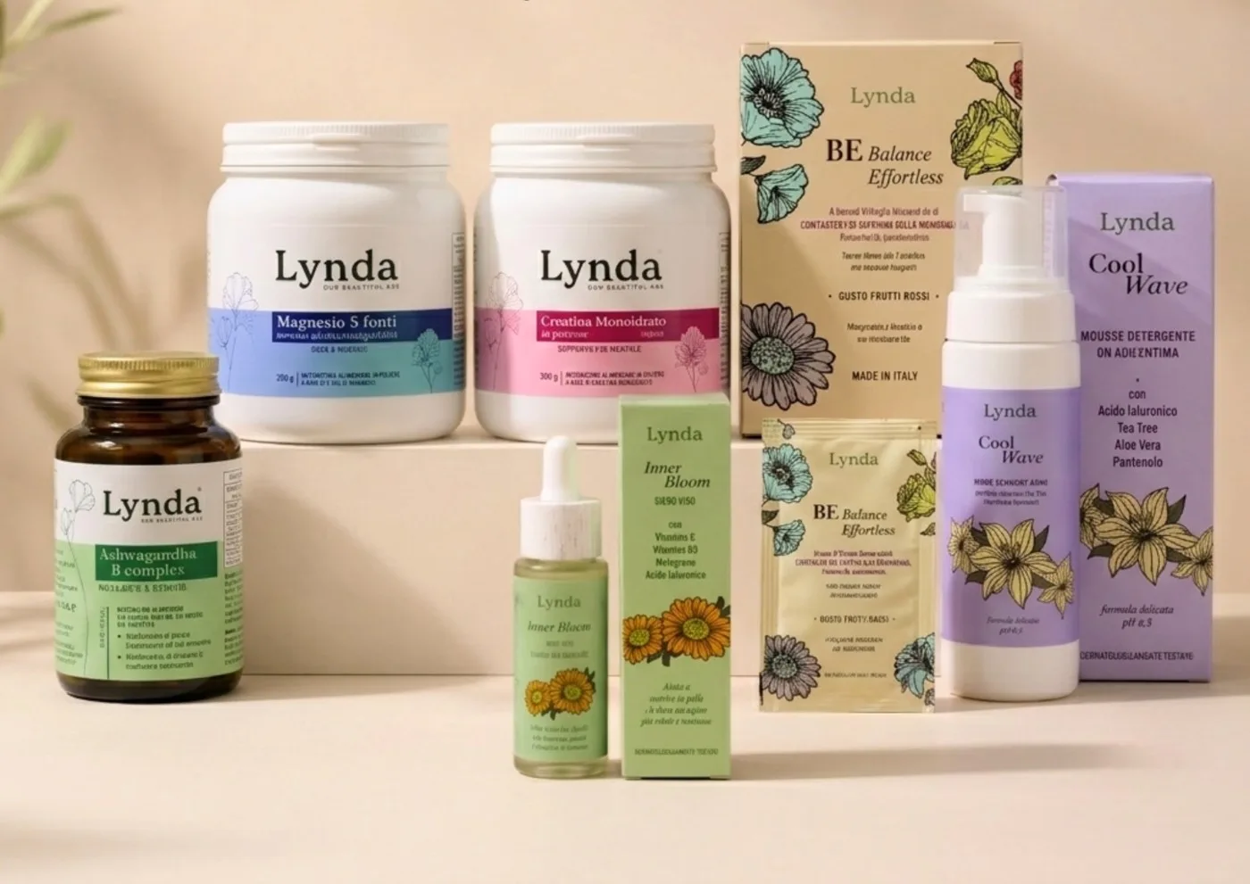 La linea completa Lynda per premenopausa e menopausa, Made in Italy